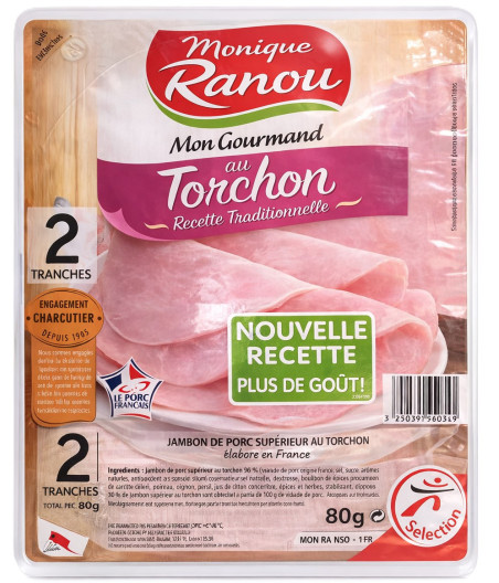 JAMBON DE PORC AU TORCHON MONIQUE RANOU  80G