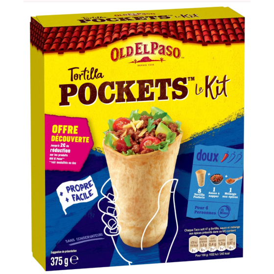 KIT MINI-TORTILLA POCKETS OLD EL PASO 375G