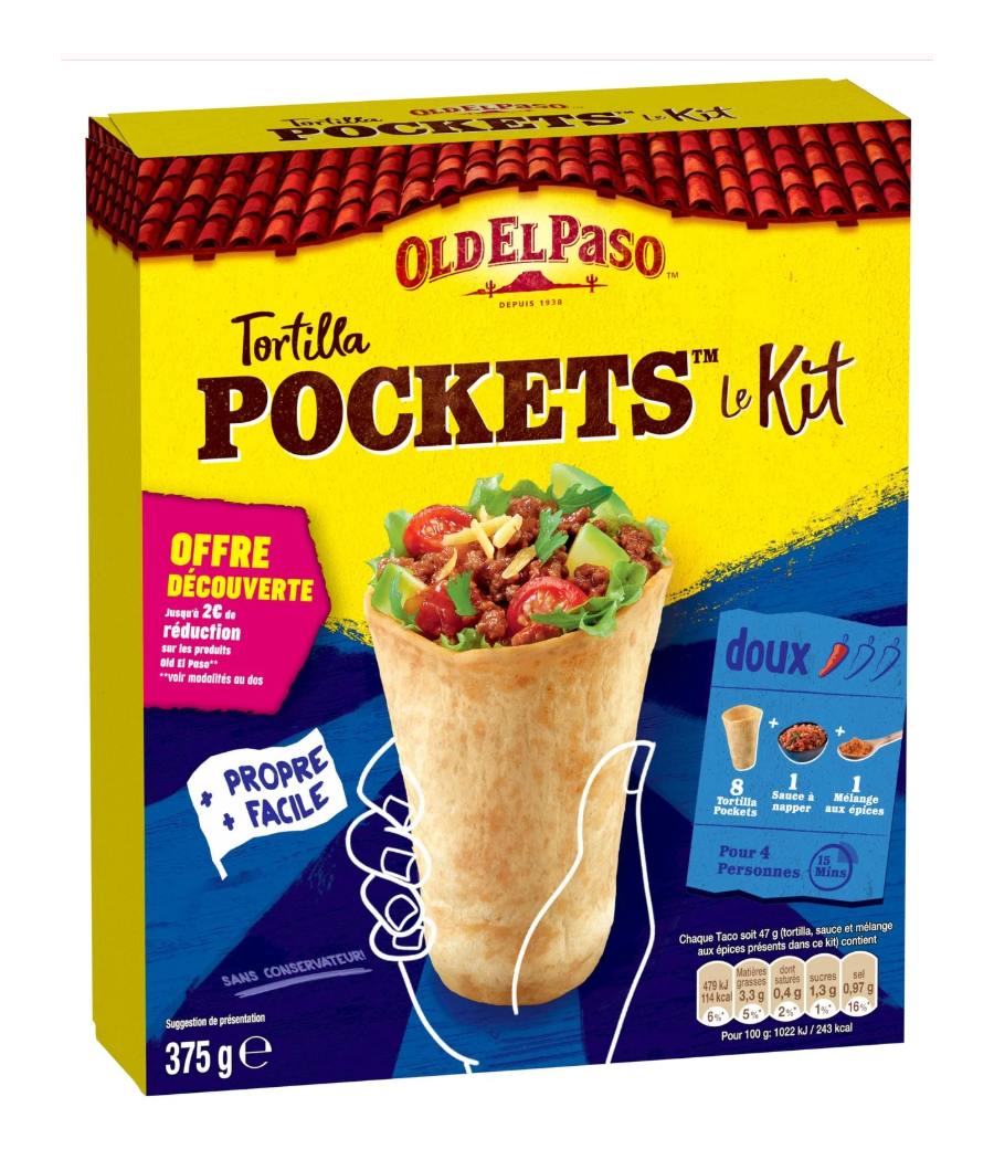 KIT MINI-TORTILLA POCKETS OLD EL PASO 375G