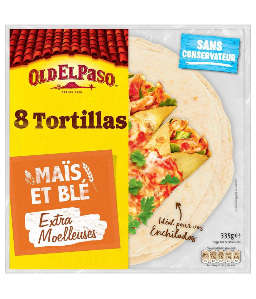 TORTILLA DE MAIS ET BLE OLD EL PASO 335G