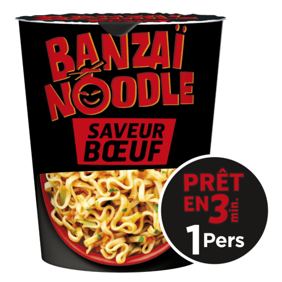NOUILLES INSTANTANE SAVEUR BOEUF BANZAI NOODLE 67G