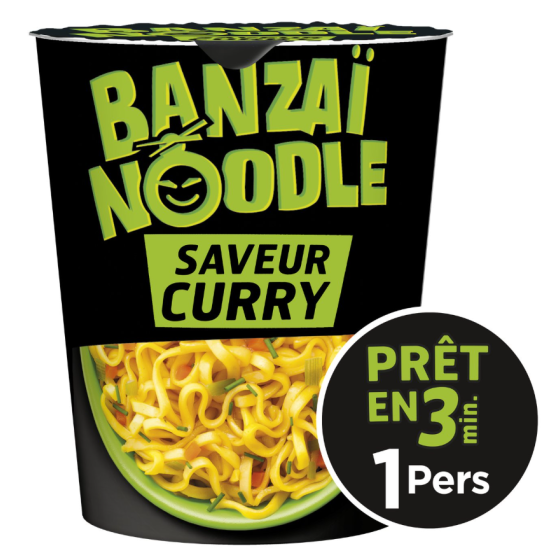 NOUILLES INSTANTANES SAVEUR CURRY BANZAI NOODLE 67G