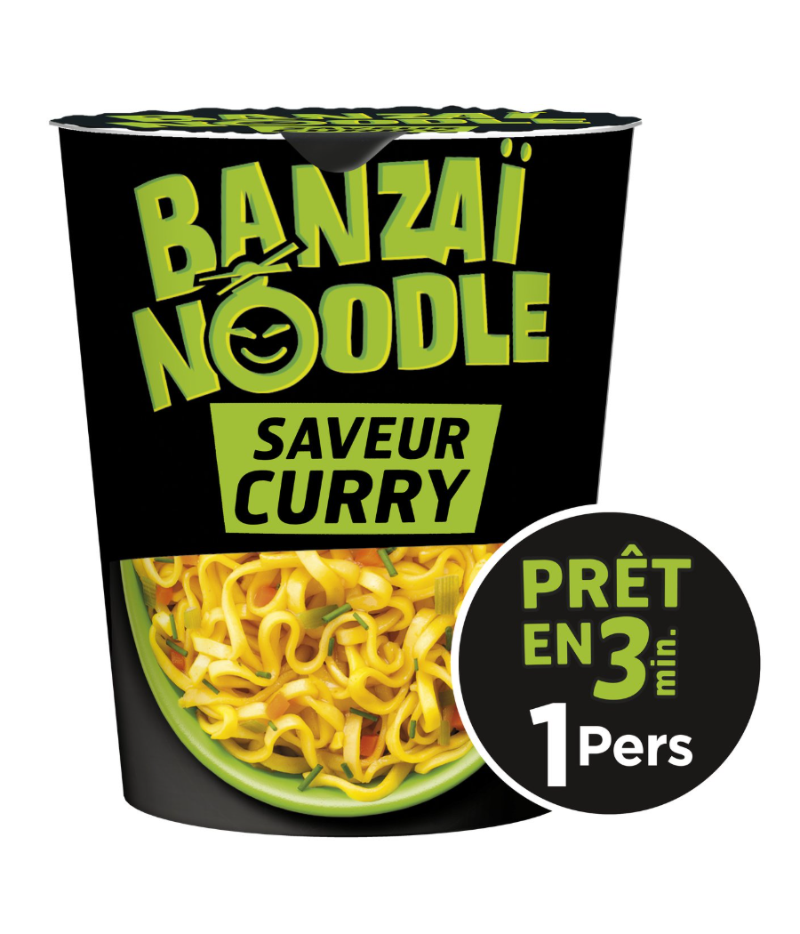 NOUILLES INSTANTANES SAVEUR CURRY BANZAI NOODLE 67G