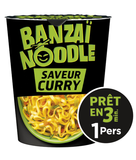 NOUILLES INSTANTANES SAVEUR CURRY BANZAI NOODLE 67G