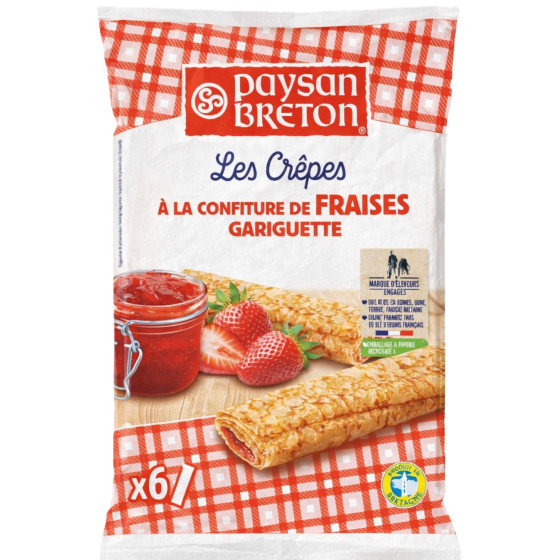 CREPES A LA CONFITURE DE FRAISES PAYSAN BRETON X6 180G