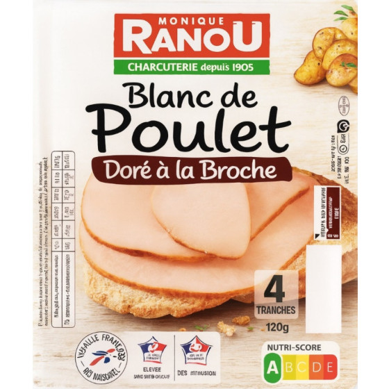 BLANC DE POULET A LA BROCHE MONIQUE RANOU 120G