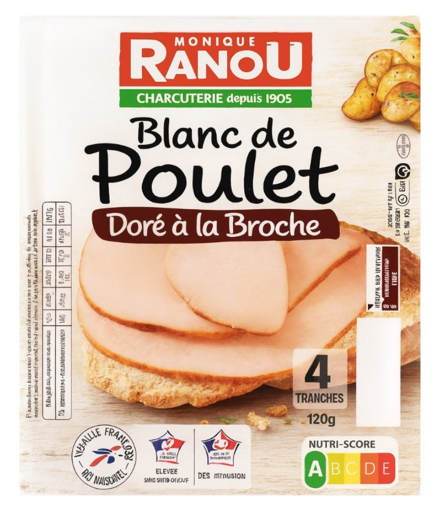 BLANC DE POULET A LA BROCHE MONIQUE RANOU 120G