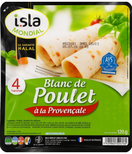 BLANC DE POULET A LA PROVENCALE ISLA MONDIAL 120G