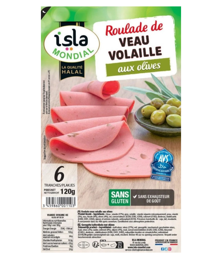 ROULADE DE VEAU VOLAILLE OLIVES ISLA MONDIAL 120G
