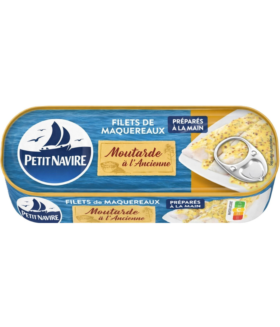 FILETS DE MAQUEREAUX A LA MOUTARDE A L'ANCIENNE PETIT NAVIRE 225G