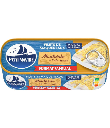 FILETS DE MAQUEREAUX MOUTARDE A L'ANCIENNE 225G