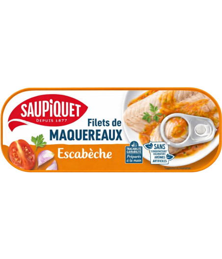 FILETS DE MAQUEREAUX ESCABECHE SAUPIQUET 169G