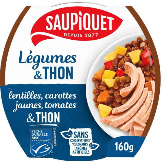 SALADE LEGUMES ET THON SAUPIQUET 160G