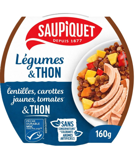 SALADE LEGUMES ET THON SAUPIQUET 160G