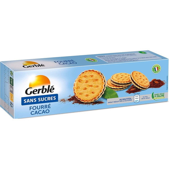 BISCUIT FOURRE CACAO SANS SUCRES GERBLE 185G