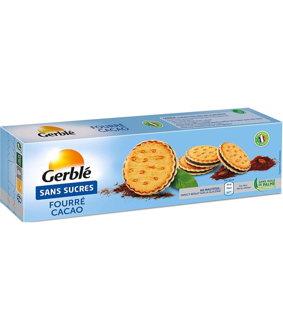 BISCUIT FOURRE CACAO SANS SUCRES GERBLE 185G