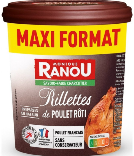 RILLETTES DE POULET ROTI MONIQUE RANOU 400G