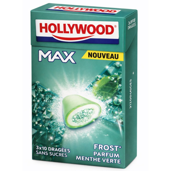 CHEWING-GUM SANS SUCRES PARFUM MENTHE VERTE HOLLYWOOD 20G