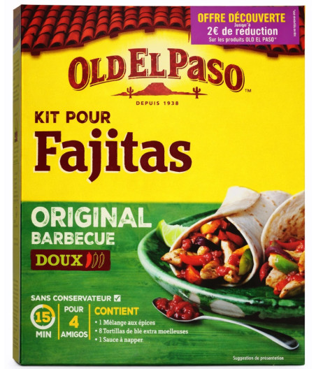 KIT POUR FAJITAS ORIGINAL DOUX OLD EL PASO 500G