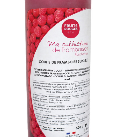 COULIS DE FRAMBOISE SURGELE FRUIT ROUGES &CO 500G