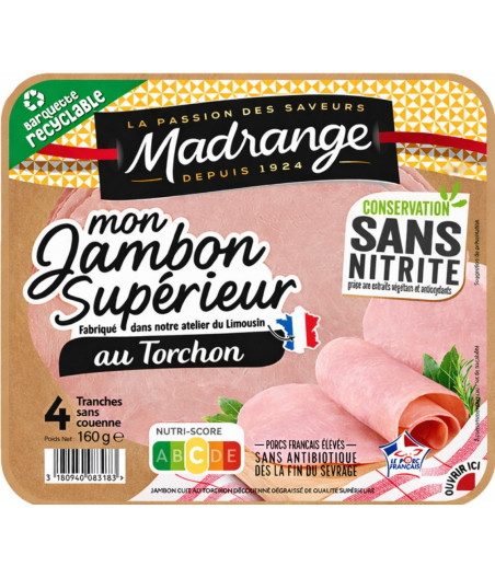 JAMBON SUPERIEUR AU TORCHON MADRANGE 160G