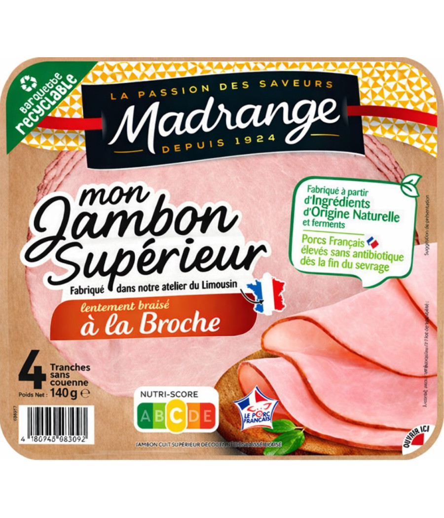 JAMBON SUPERIEUR A LA BROCHE MADRANGE 140G