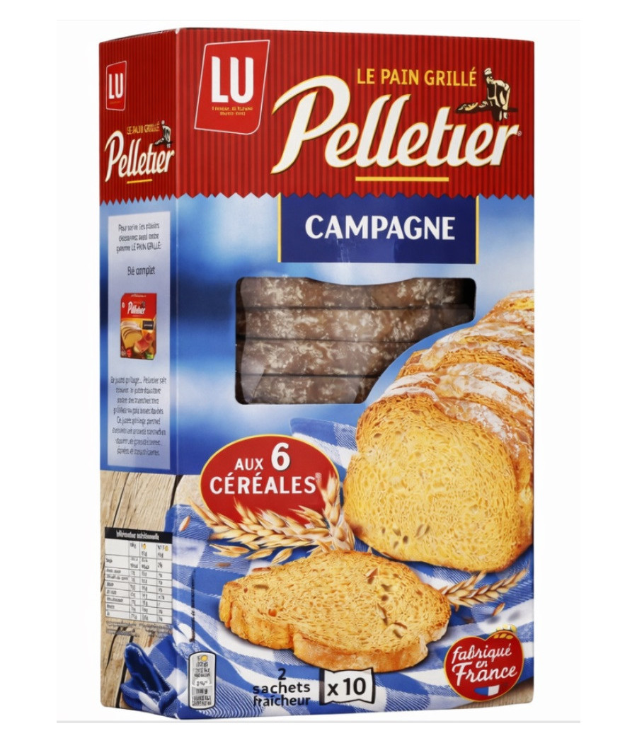 PAIN GRILLE DE CAMPAGNE AUX 6 CEREALES PELLETIER 240G