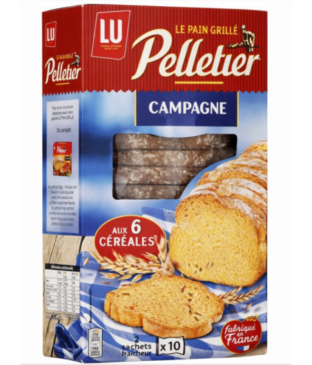 PAIN GRILLE DE CAMPAGNE AUX 6 CEREALES PELLETIER 240G