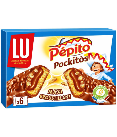BISCUITS PÉPITO POCKITOS MAXI CROUISTILLANT LU 162G