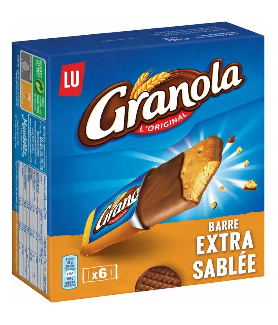 BISCUITS BARRE EXTRA SABLÉE GRANOLA 168G
