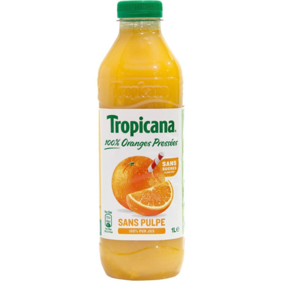 JUS D'ORANGES SANS PULPE TROPICANA 1L
