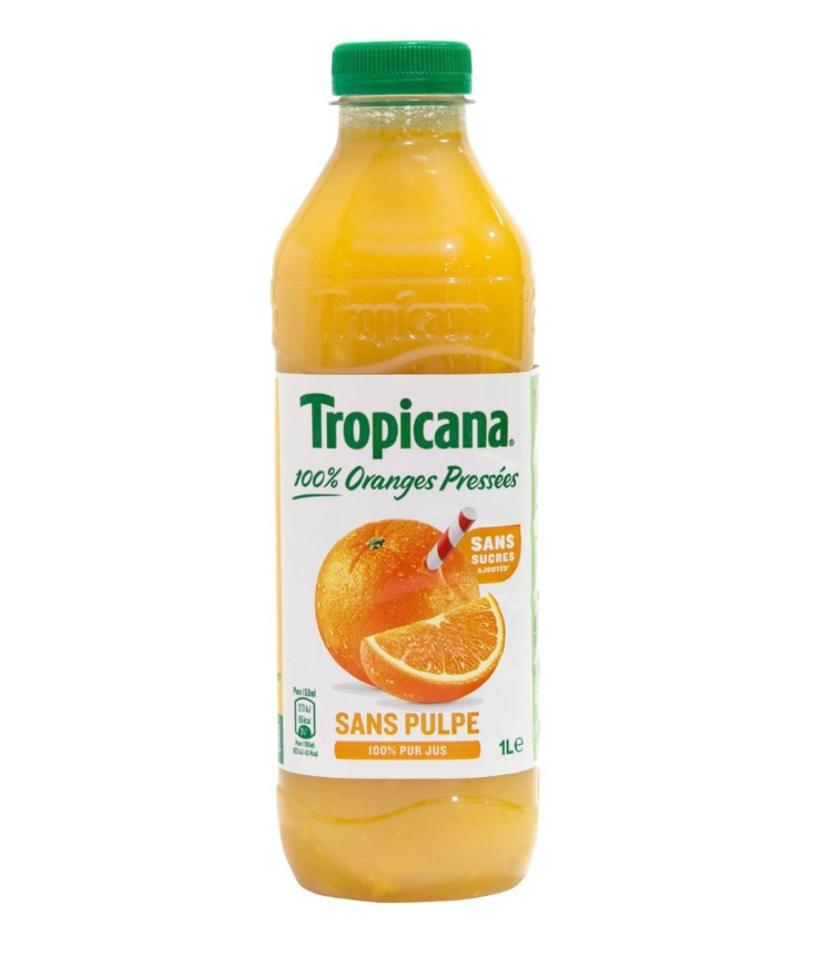 JUS D'ORANGES SANS PULPE TROPICANA 1L