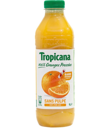 JUS D'ORANGES SANS PULPE TROPICANA 1L