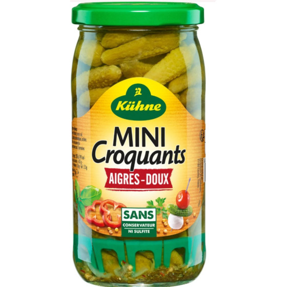 CORNICHONS MINI CROQUANTS AIGRE-DOUX KUHNE 330G