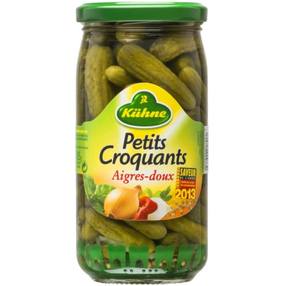 CORNICHONS PETITS CROQANTS AIGRES-DOUX KUHNE 185G