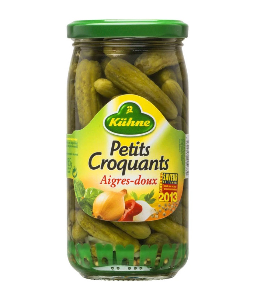 CORNICHONS PETITS CROQANTS AIGRES-DOUX KUHNE 185G