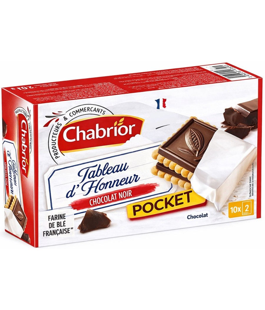 BISCUITS TABLEAU D'HONNEUR POCKET CHOCOLAT NOIR CHABRIOR 250G