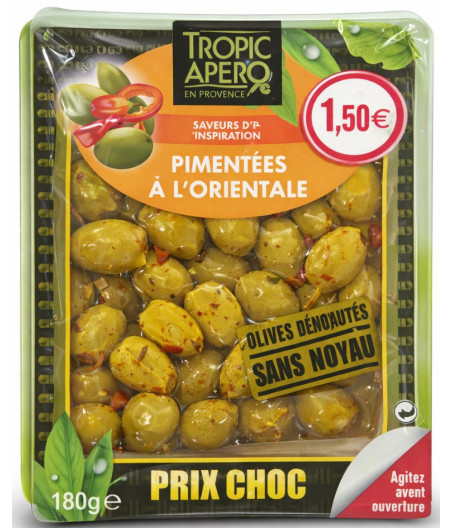 OLIVES PIMENTEES A L'ORIENTALE TROPIC APERO 180G