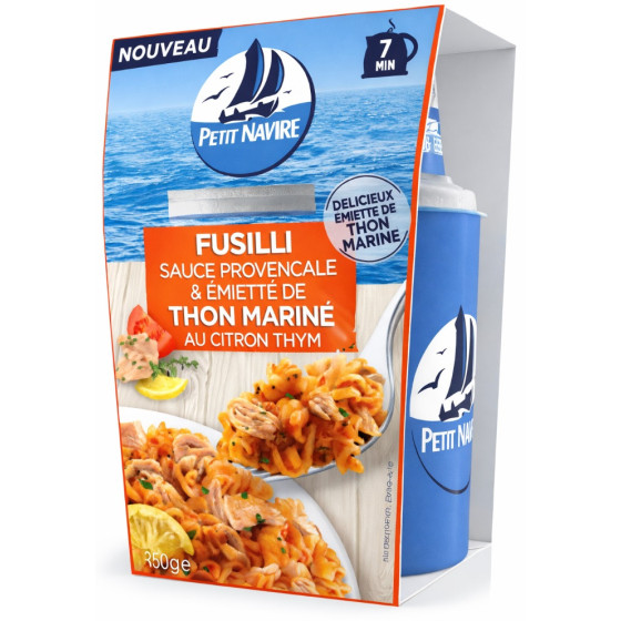 PLAT CUISINE PATE FUSILLI THON MARINE PETIT NAVIRE 140G