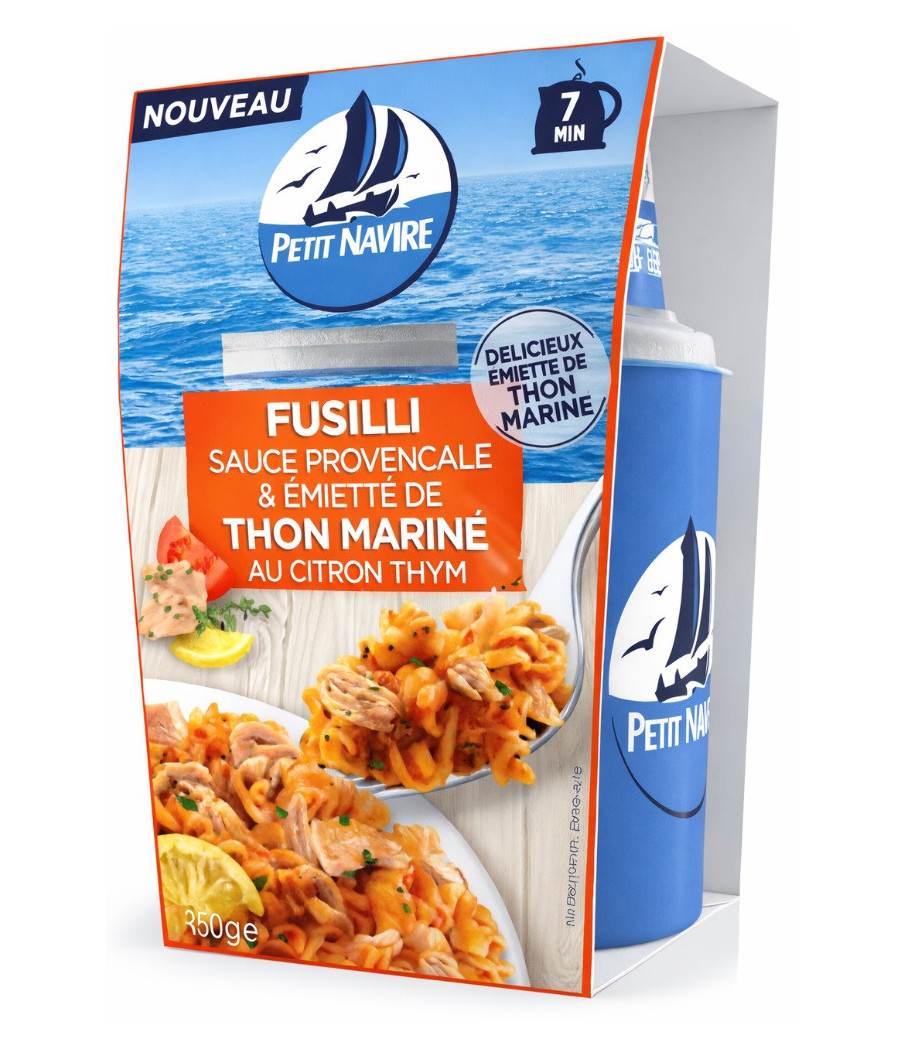PLAT CUISINE PATE FUSILLI THON MARINE PETIT NAVIRE 140G