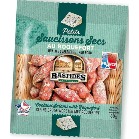 SAUCISSON AU ROQUEFORT BASTIDES SALAISONS 80G