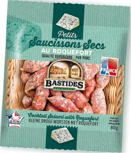 SAUCISSON AU ROQUEFORT BASTIDES SALAISONS 80G