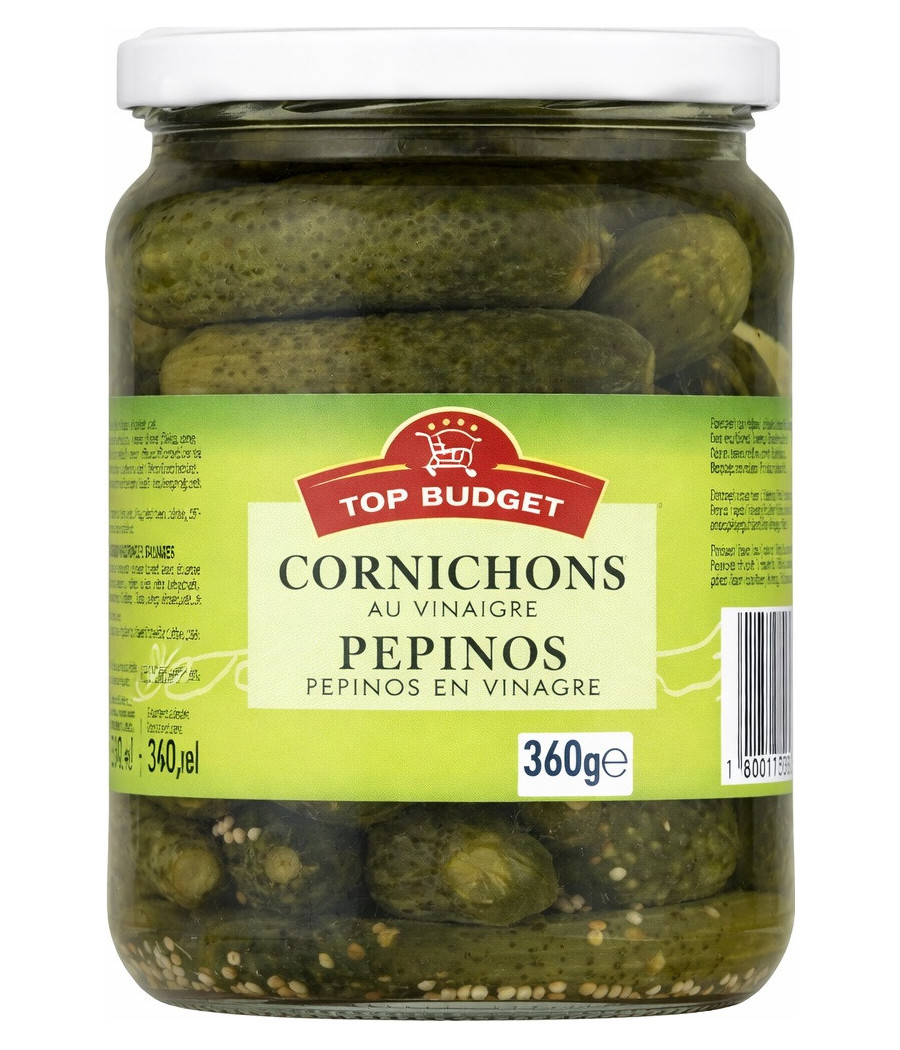 CORNICHONS AU VINAIGRE TOP BUDGET 360G