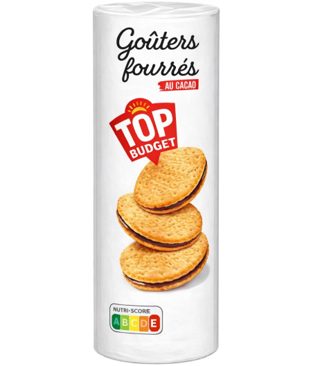 BISCUITS GOÛTER FOURRÉS CHOCOLAT TOP BUDGET 300G
