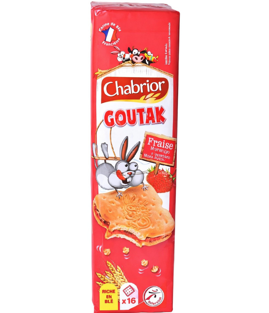 BISCUIT GOUTAK FOURRÉS FRAISE CHABRIOR 295G