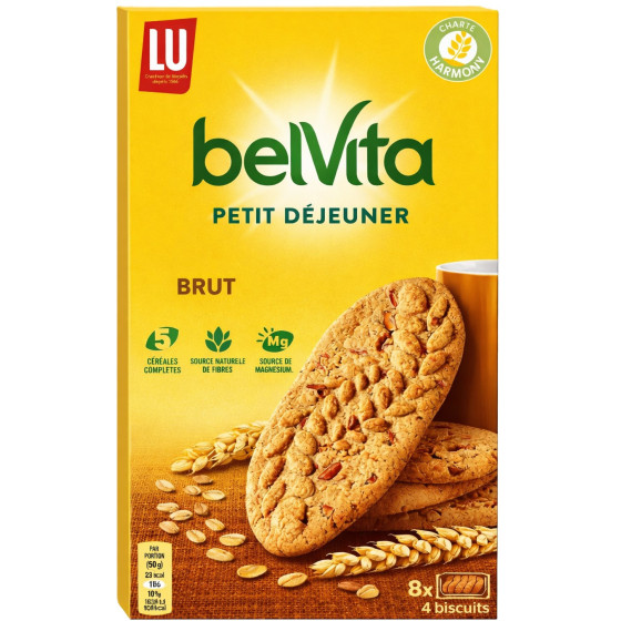 BISCUITS BRUT 5 CÉRÉALES COMPLETES BELVITA LU 400G
