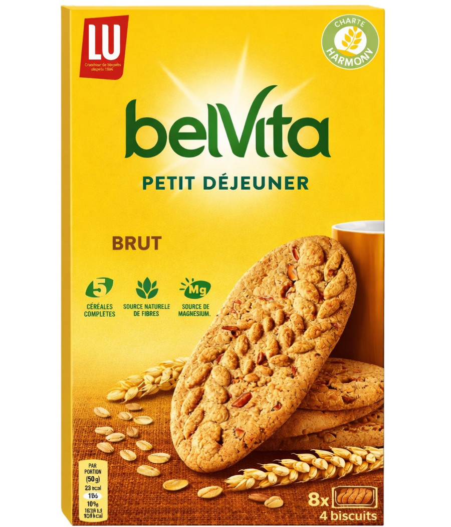 BISCUITS BRUT 5 CÉRÉALES COMPLETES BELVITA LU 400G