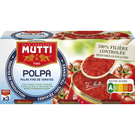 PULPE FINE DE TOMATES MUTTI 3X400G