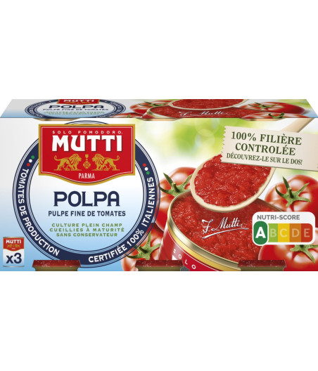 PULPE FINE DE TOMATES MUTTI 3X400G
