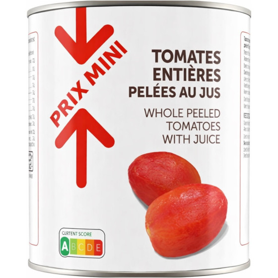 TOMATES ENTIERES PELEES PRIX MINI 476G
